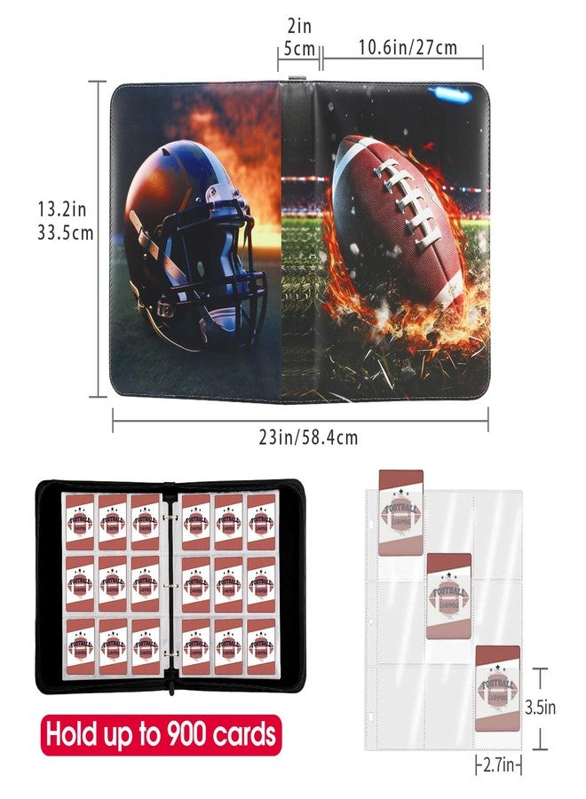 YDEPLVEO 900 Pocket Football Card Binder with Sleeves, Multicolor, 9 Pocket with 50 Removable Sleeves Zipper Book Folder Collector Album 3 Ring Binder Organizer Storage Kids Gift - Image 3